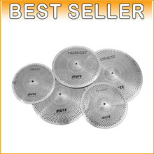 Load image into Gallery viewer, 5-Piece Low Noise Cymbal Set for Beginners - Stainless Steel Construction