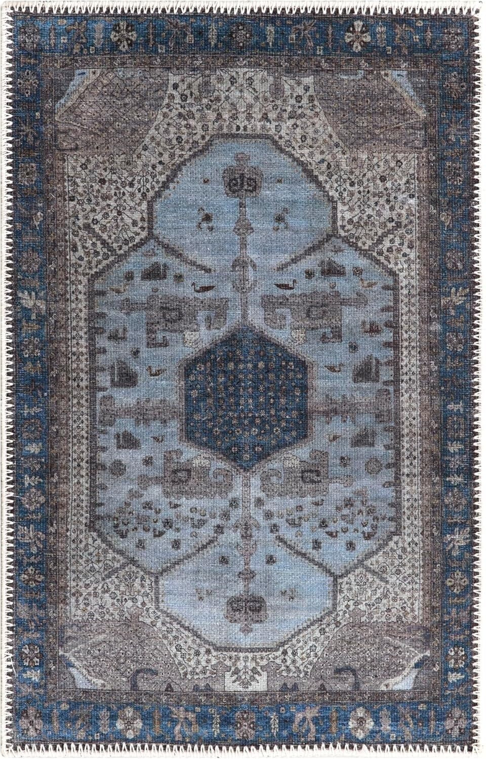 Durable 2' x 3' Non-Slip Rug, Machine Washable - Perfect for Hallways & Kitchens