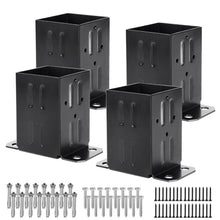 Load image into Gallery viewer, Versatile Fence Post Anchors Set - Includes Screws for Wood &amp; Concrete Floors
