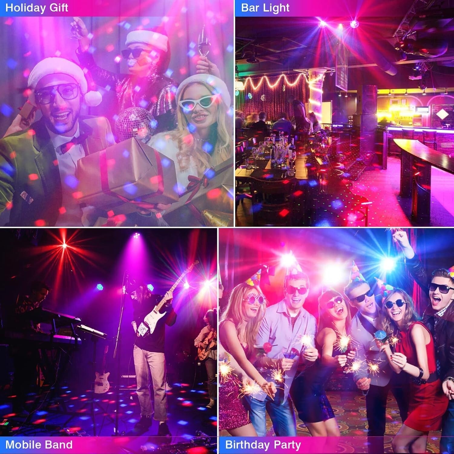 5-in-1 DJ Lights with Sound Activation & Tripod Stand for Ultimate Parties