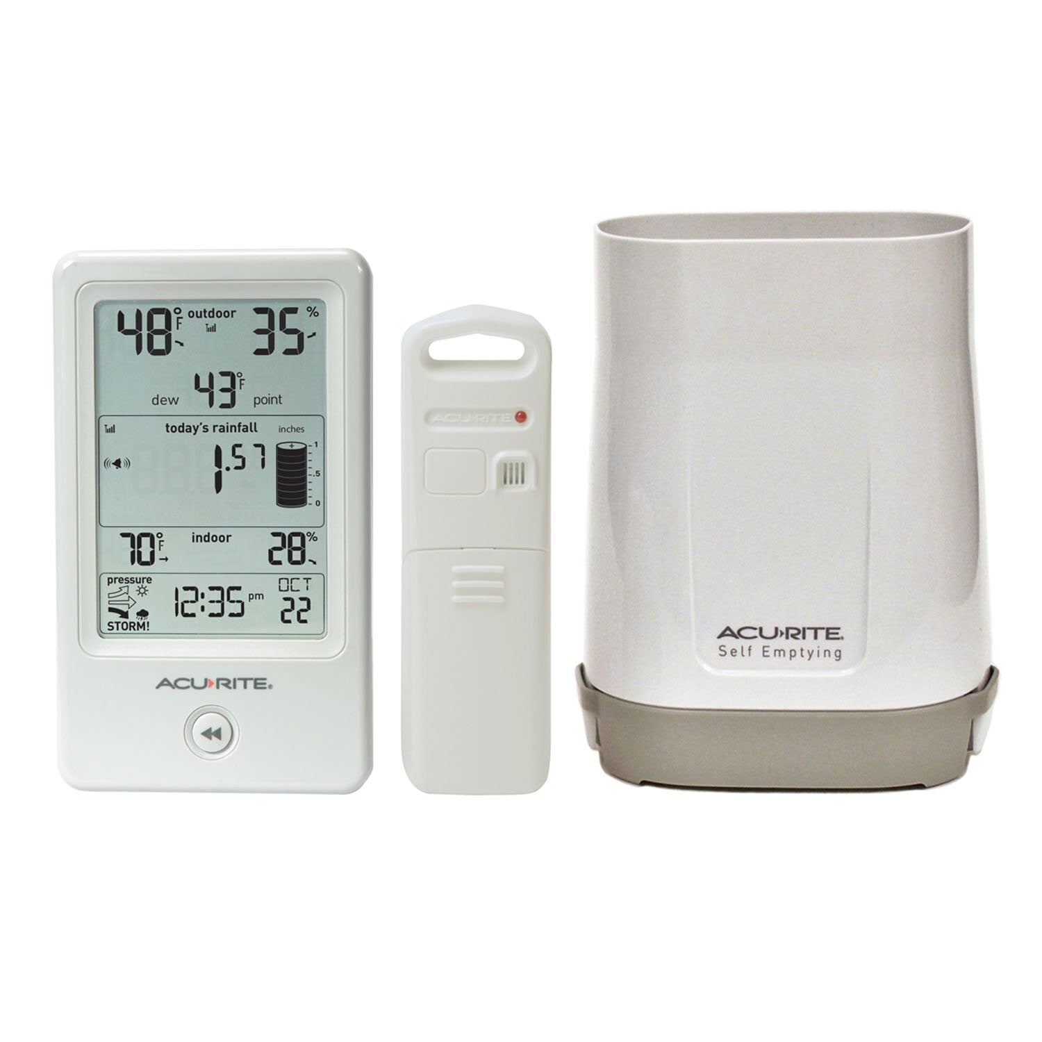 Digital Rain Gauge with Wireless Thermometer & Humidity - All-Weather Reliable