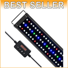 Load image into Gallery viewer, Adjustable Full-Spectrum LED Aquarium Light for Fish Tanks - Black &amp; Multi-Color