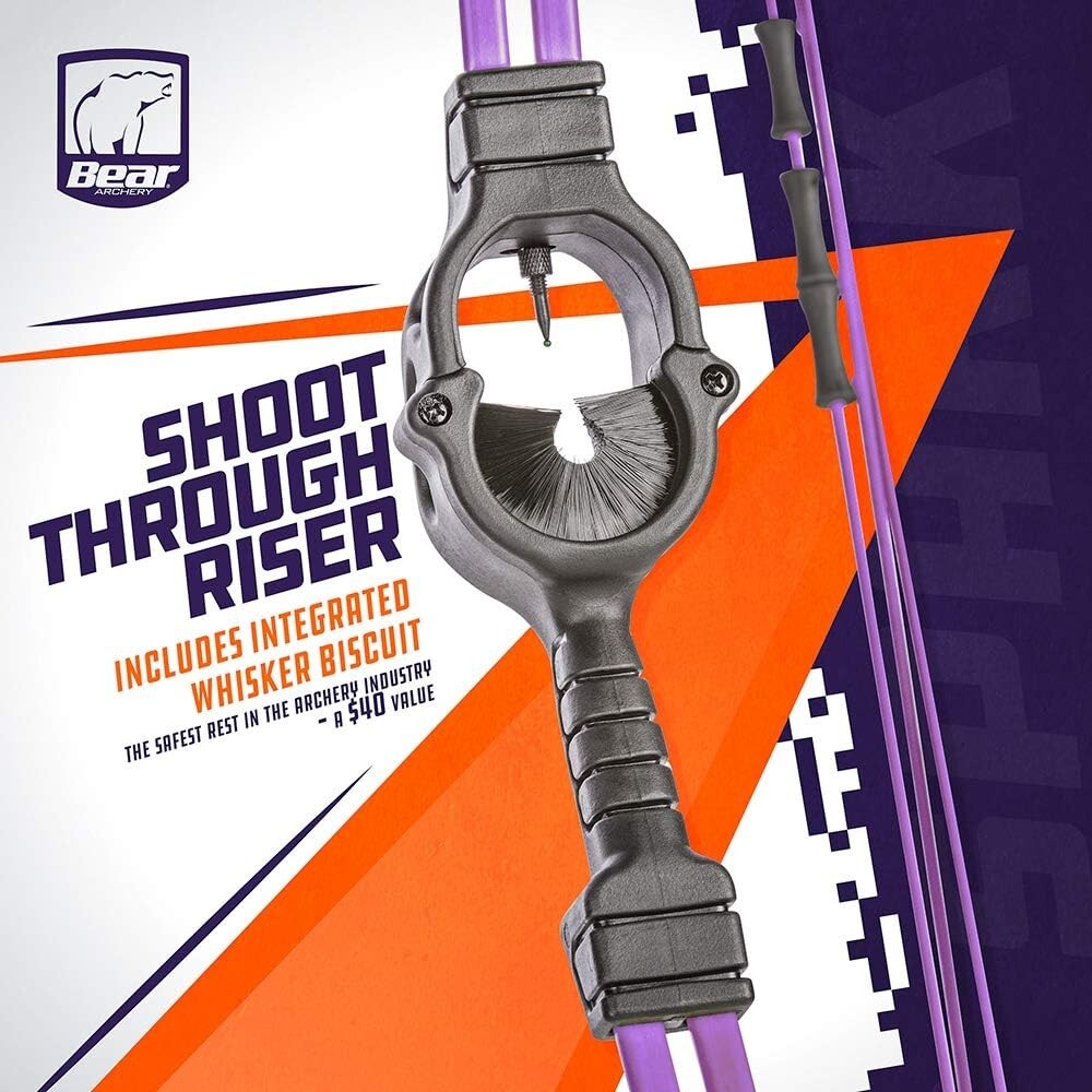 Lightweight Youth Bow Set with Whisker Biscuit, Ideal for Ages 5-10 - Flo Purple