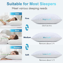 Load image into Gallery viewer, Standard Size Cooling Memory Foam Pillows 2-Pack – Machine Washable Luxury