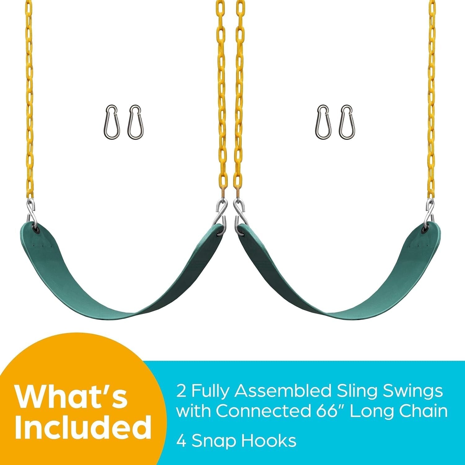 Weather-Resistant Green Swing Replacement Kit for Kids - 300 lbs Capacity