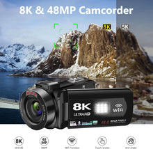 Load image into Gallery viewer, Portable 8K Digital Camera with Fill Light &amp; External Mic for YouTube Vlogging