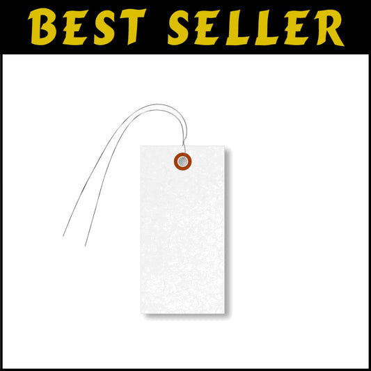 Durable Blank Tyvek Shipping Tags with Wires - 4 3/4" x 2 3/8" - Pack of 1000