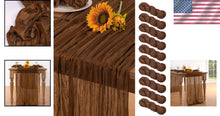 Load image into Gallery viewer, Premium Sheer Brown Cheesecloth Table Runners Set of 10 - Perfect for Weddings