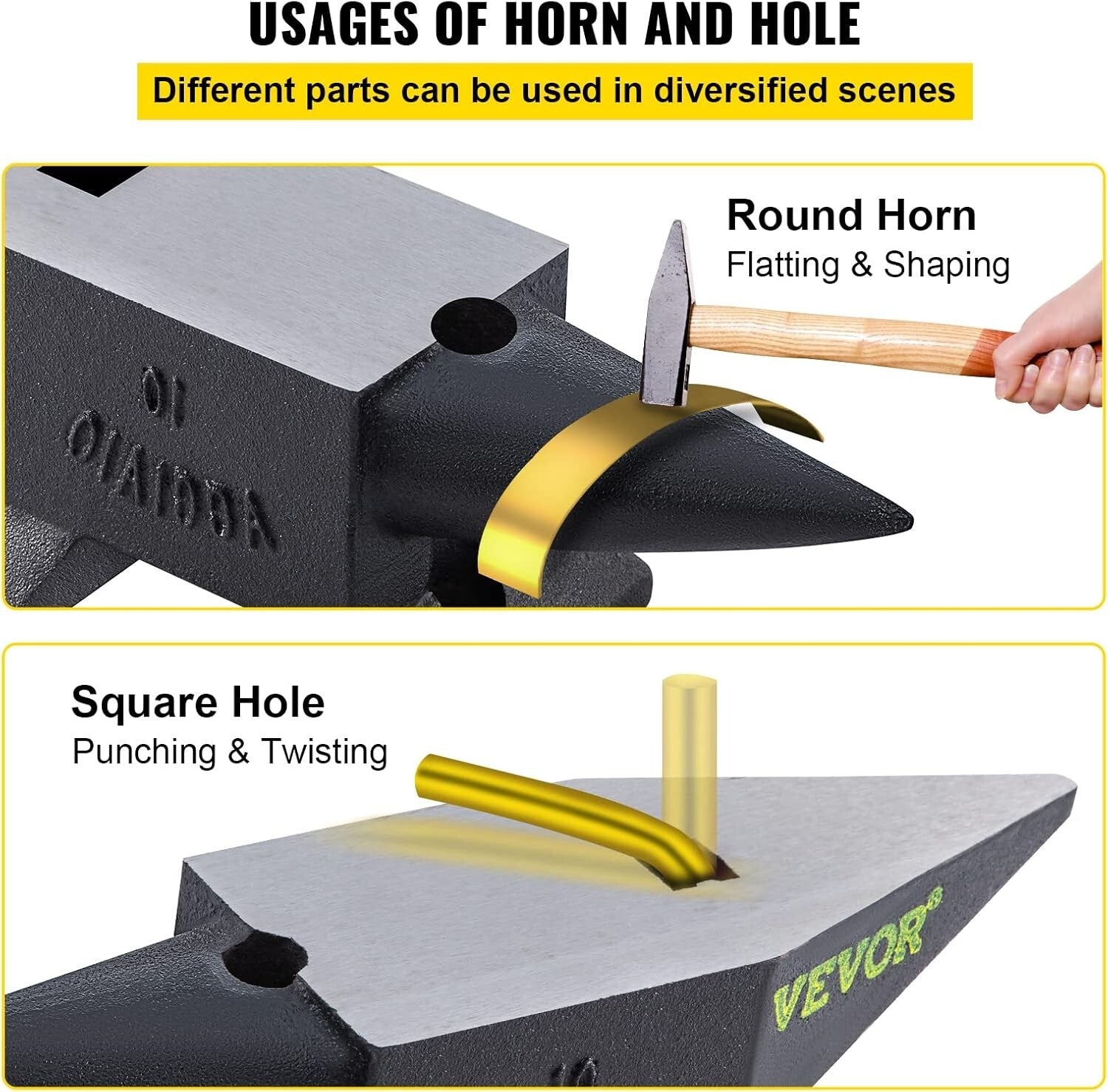 22 lbs Cast Steel Anvil for Blacksmithing - Large Countertop & Stable Base