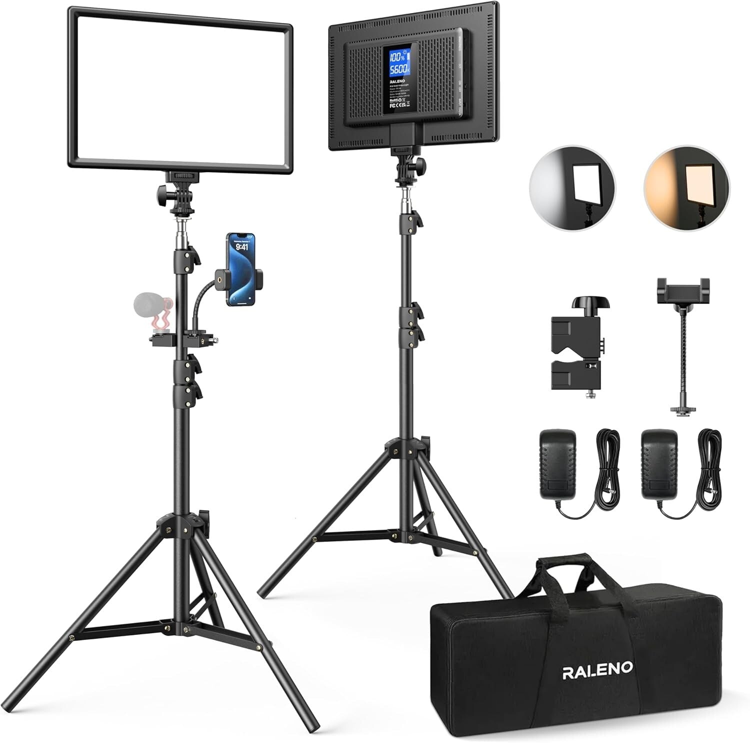 Professional LED Lighting Kit with Adjustable Stands - Ideal for Live Streaming