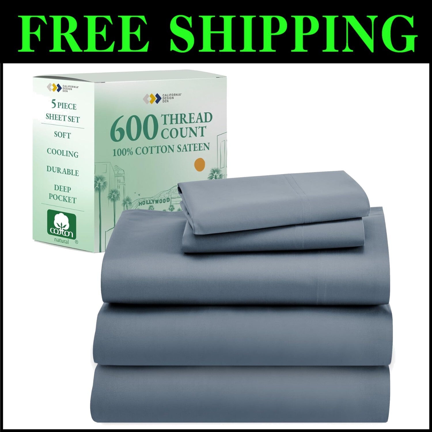 Breathable & Durable Split King Sheet Set - 100% Cotton for Adjustable Beds