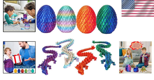 Vibrant 3D Printed Dragon Eggs for Easter - 4 Fun-Filled Toy Surprises