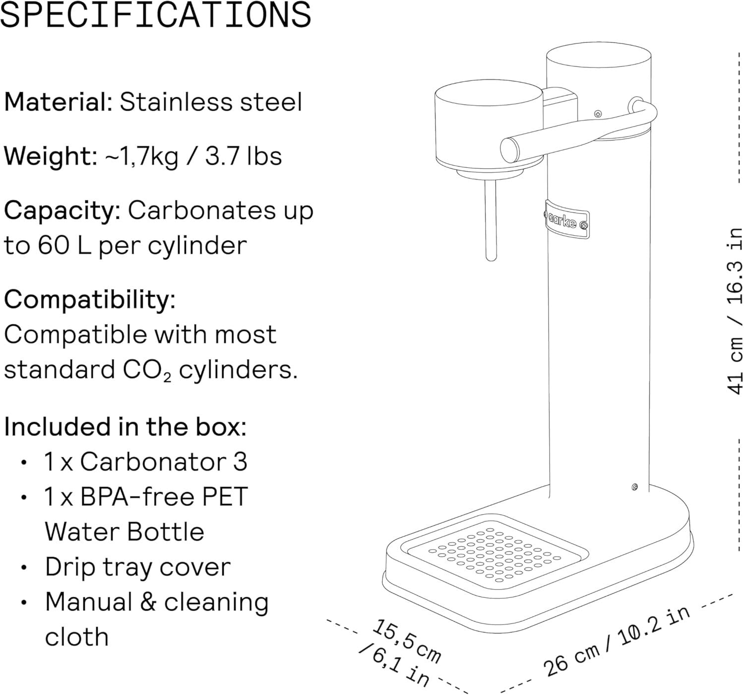 Elegant Manual Soda Maker with 800ml PET Bottle - Stylish Stainless Steel Design
