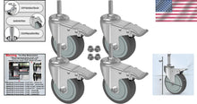 Load image into Gallery viewer, Set of 4 Long-Lasting 5 Inch Locking Casters - Ideal for Carts &amp; Equipment
