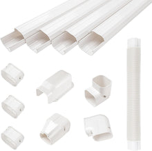 Load image into Gallery viewer, Decorative White Mini Split Line Set Cover Kit - Easy Installation &amp; Neat Design