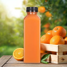 Load image into Gallery viewer, Reusable 16oz Clear Plastic Bottles with Caps - Perfect for Juicing &amp; Smoothies