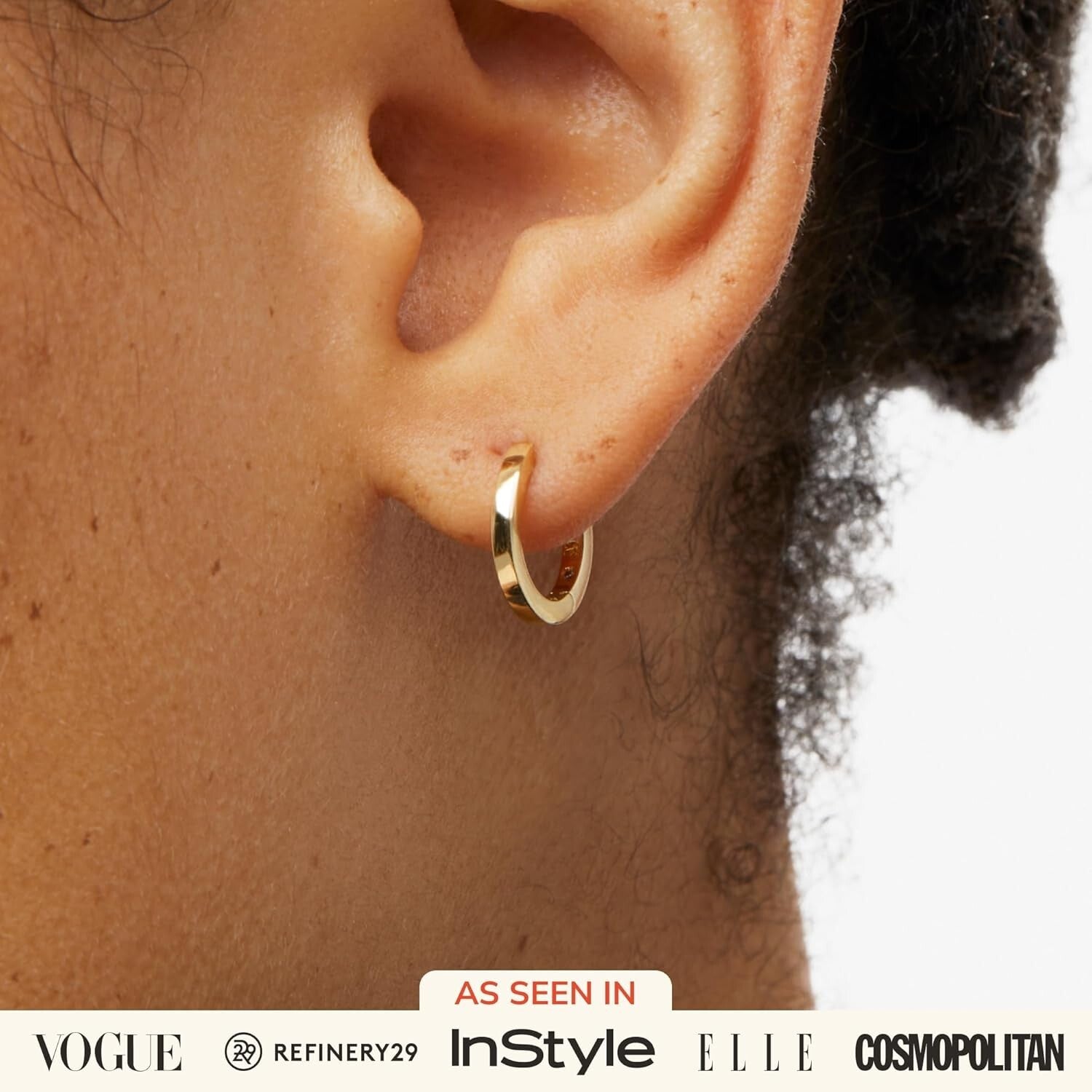 Chic Water-Resistant Huggie Hoop Earrings - 14K Gold Plated for Lasting Shine