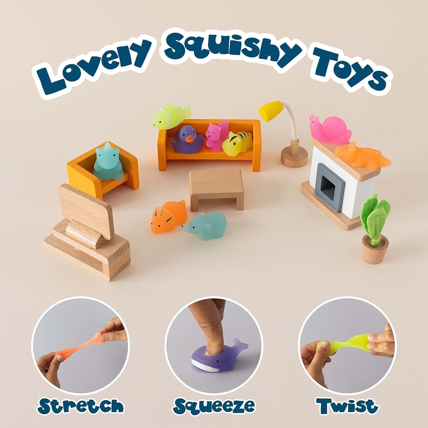 160 Assorted Squishy Fidget Toys with Glow in the Dark - Fun Kids Party Treats