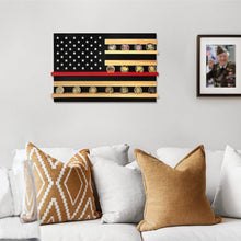 Load image into Gallery viewer, Elegant Thin Red Line Coin Holder - Solid Wood Display for 30 Challenge Coins