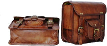 Load image into Gallery viewer, Stylish 100% Goat Leather Motorcycle Saddlebag with Adjustable Strap - 15" Wide