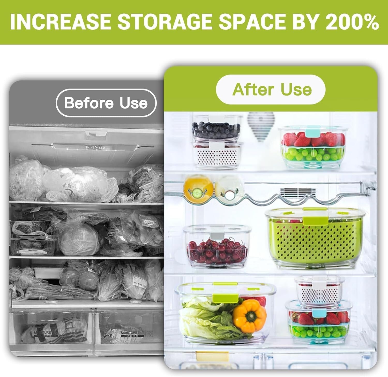 BPA-Free 3-Piece Vegetable & Fruit Storage Set - Keep Produce Fresh & Organized