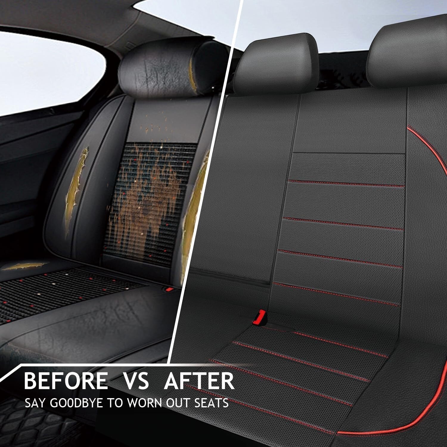 Stylish Universal Waterproof Bench Seat Cover - Faux Leather for Cars & Trucks