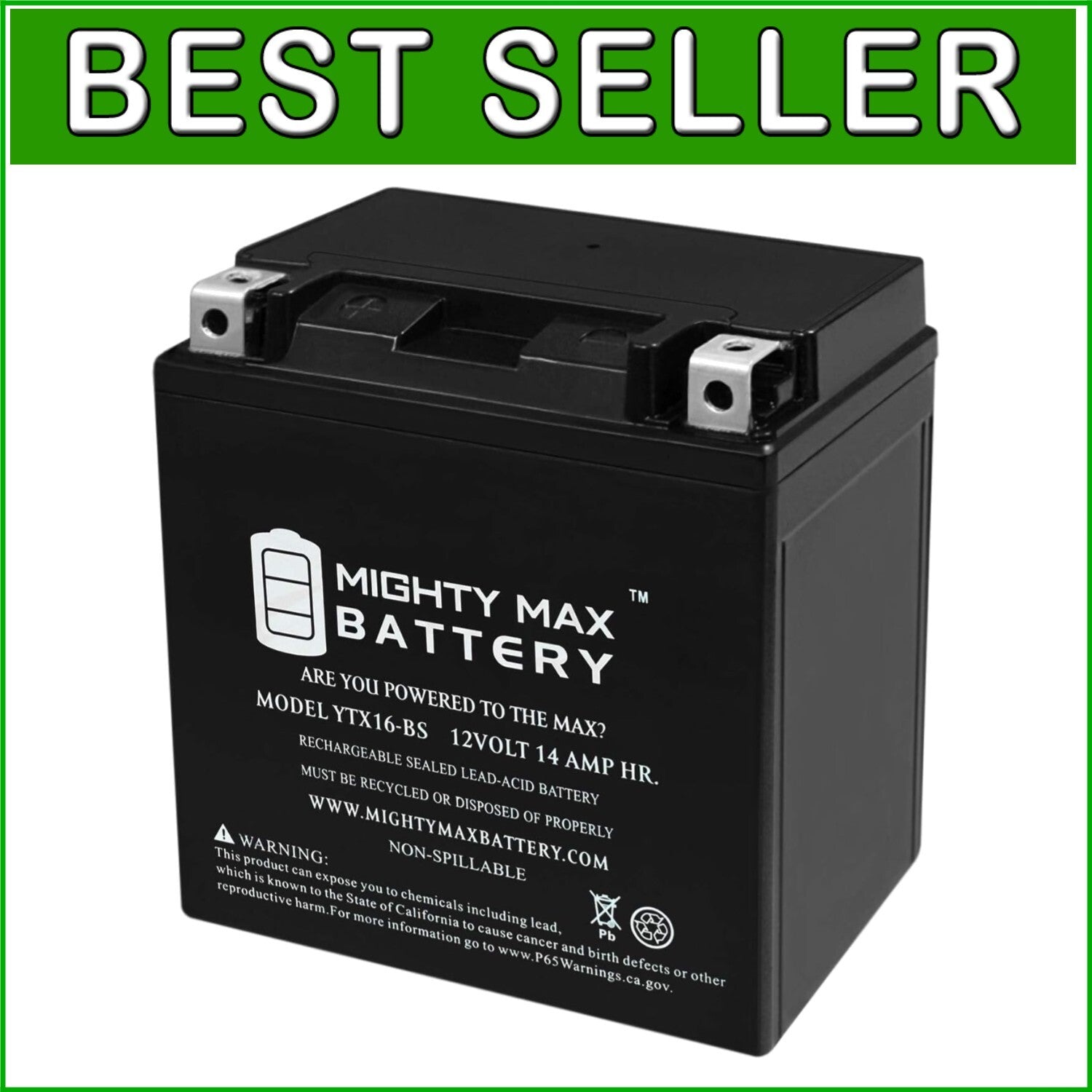 Heavy-Duty 12V 14AH SLA Motorcycle Battery - Shock Resistant, Ready to Install