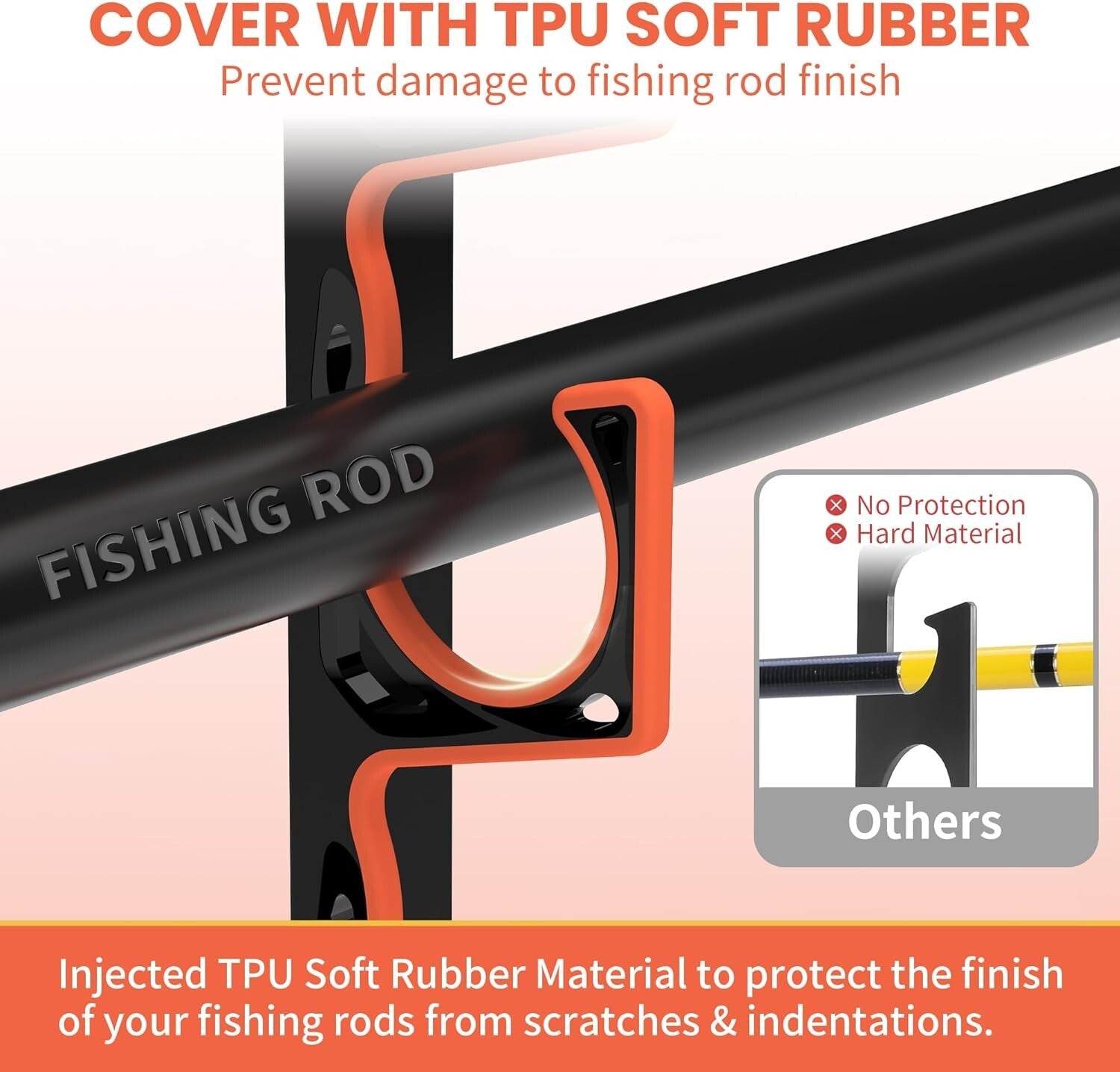 Organize Your Garage with 8 Pack Fishing Rod Holder - Durable Wall Mount System