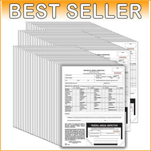 Load image into Gallery viewer, 2-Ply Carbonless Annual Inspection Forms with Decals - 100 Count for Safety