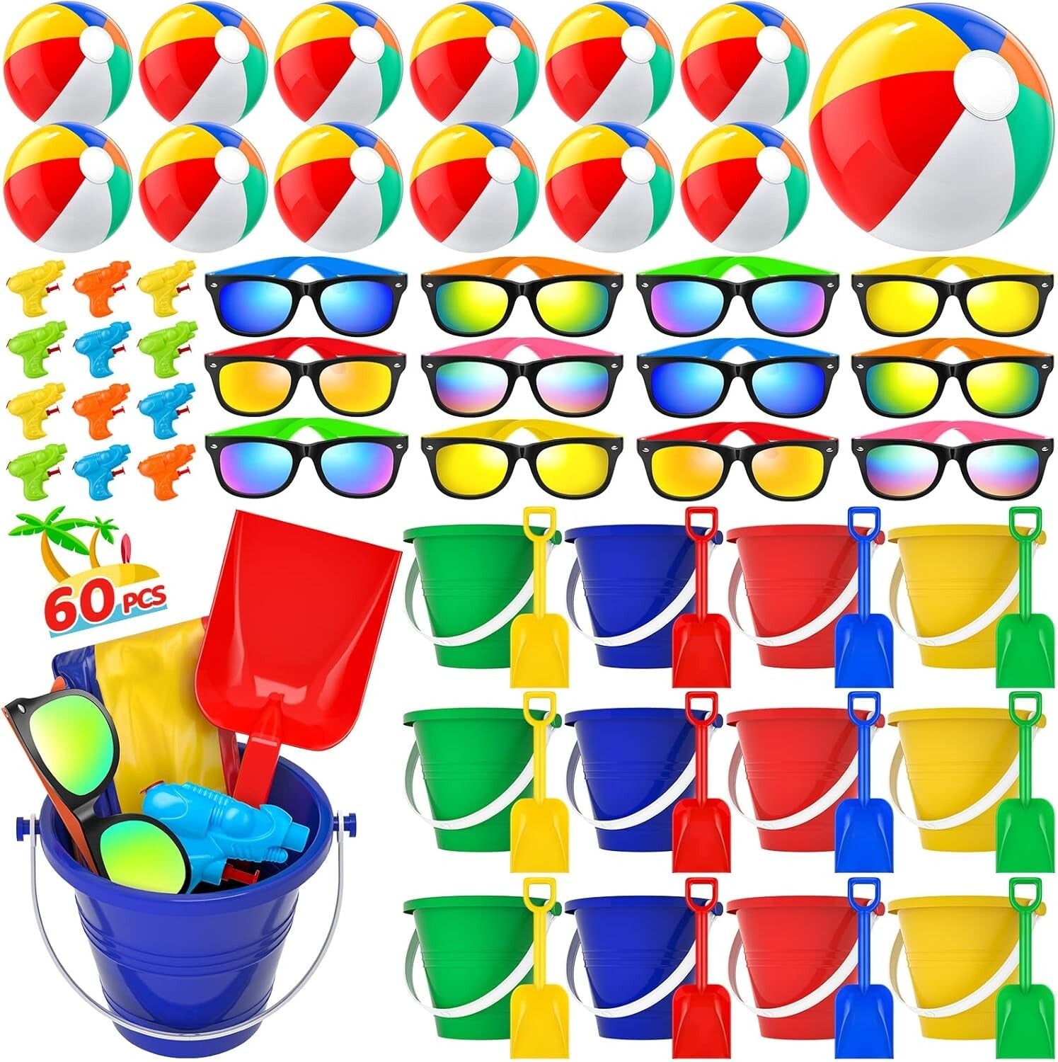 Exciting 60 PCS Pool and Beach Party Favors - Engaging Summer Fun for Ages 3-8