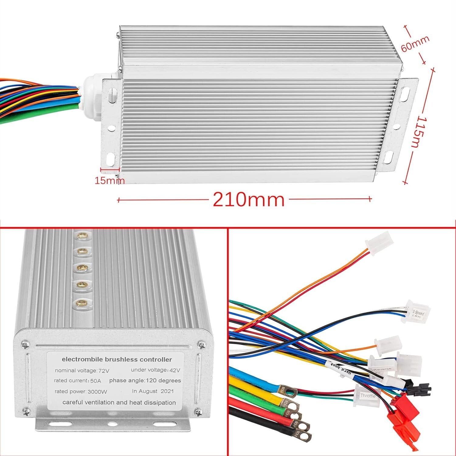DIY Electric Scooter & E-Bike 72V 3000W Brushless Motor Kit with Speed Control