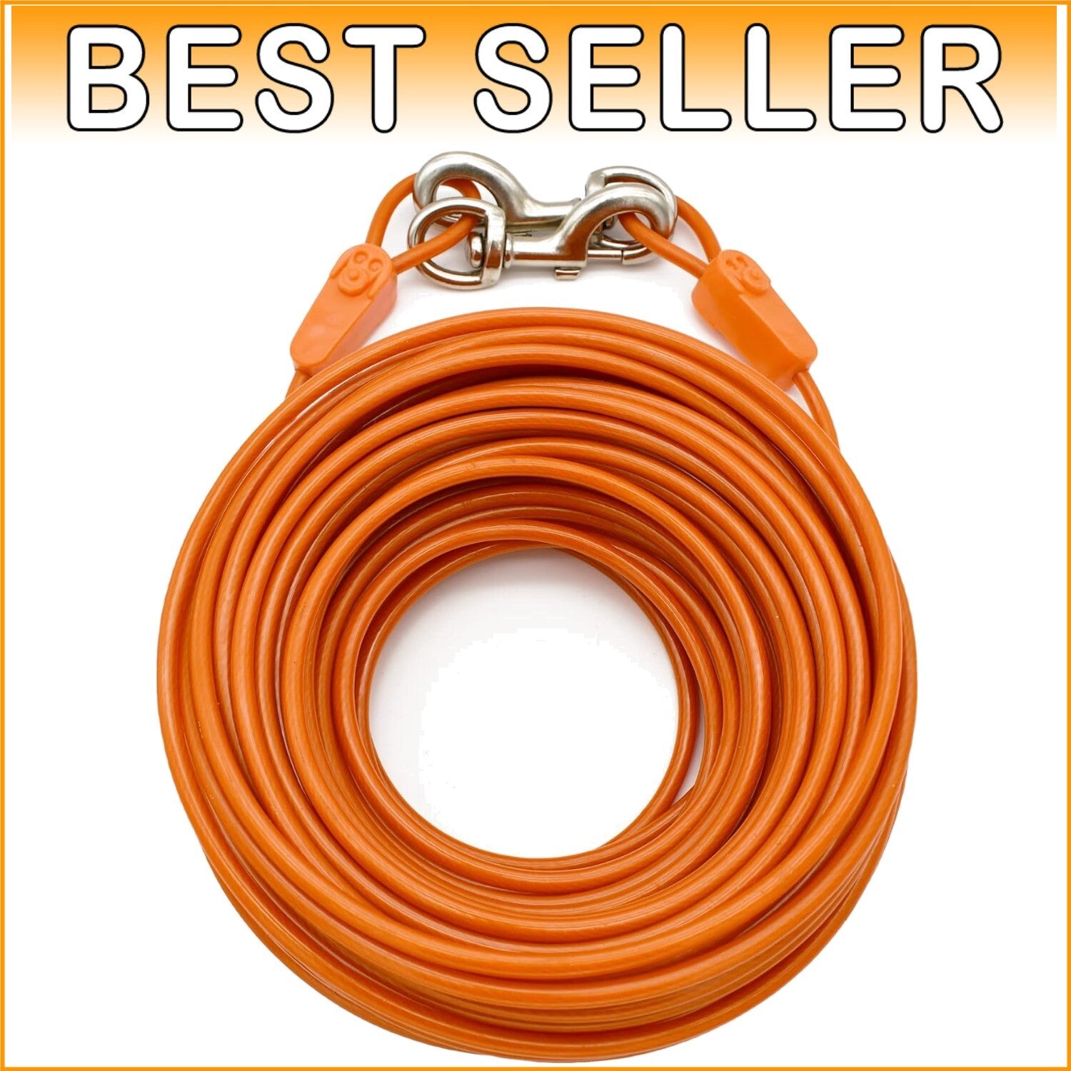 Heavy-Duty 100FT Dog Tie-Out - Rust-Resistant Cable for Large Dogs Up to 250lbs