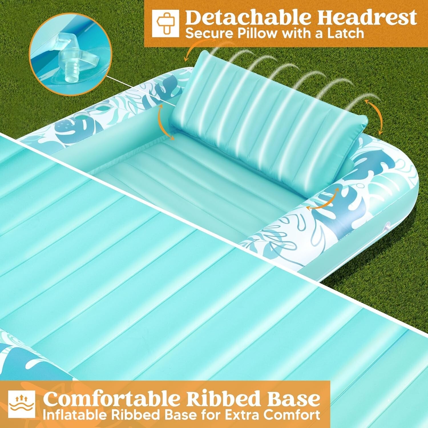 85" X 57" XL Inflatable Tanning Tub Raft Float - Perfect for Summer Relaxation