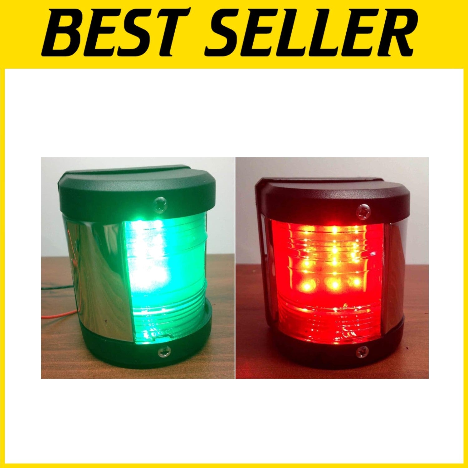 Durable ABS Waterproof LED Navigation Light for Boats Up to 12M - Green & Red