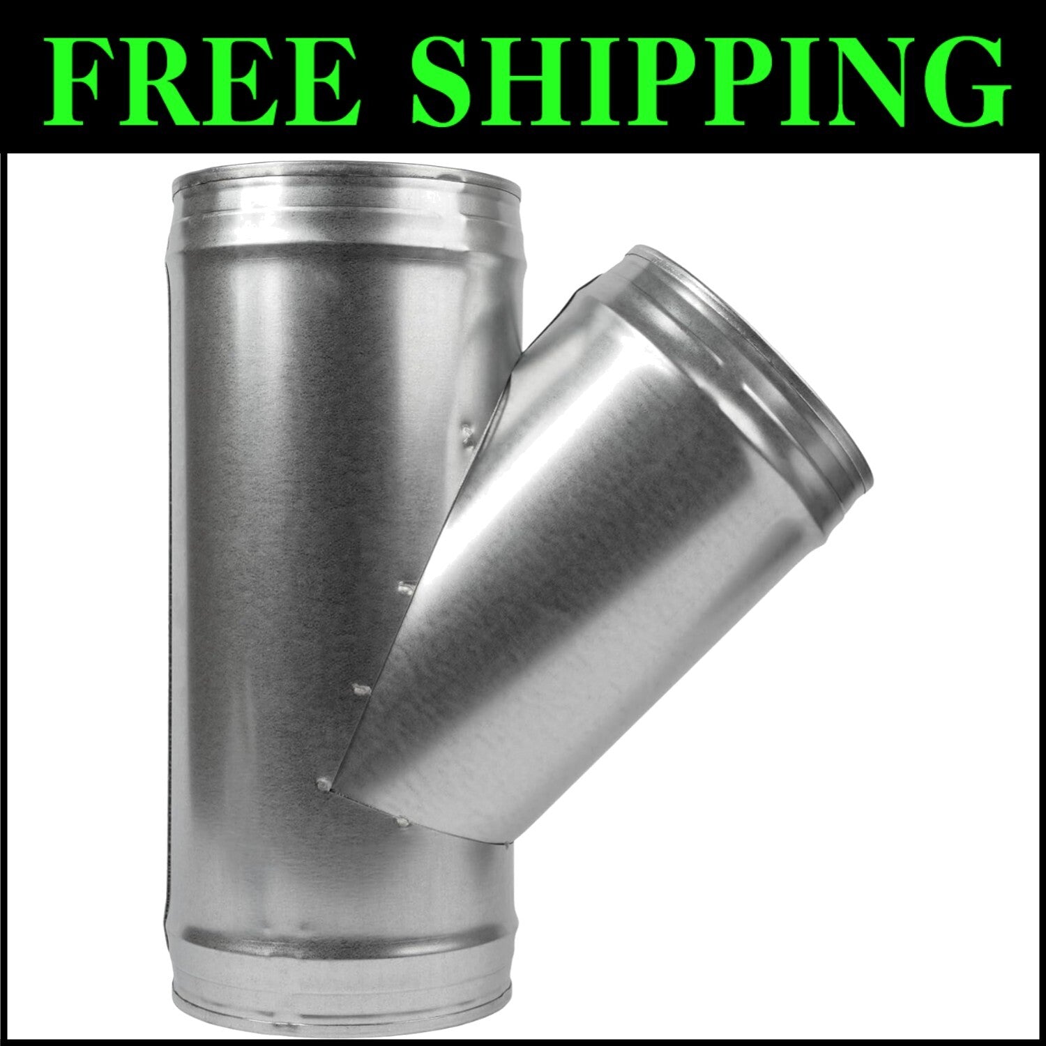 6'' Duct Splitter Adapter - 45° Wye Connector for Efficient Ventilation