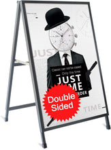 Load image into Gallery viewer, Portable Black Steel 24x36 Inch Sidewalk Sign with Corrugated Plastic Boards