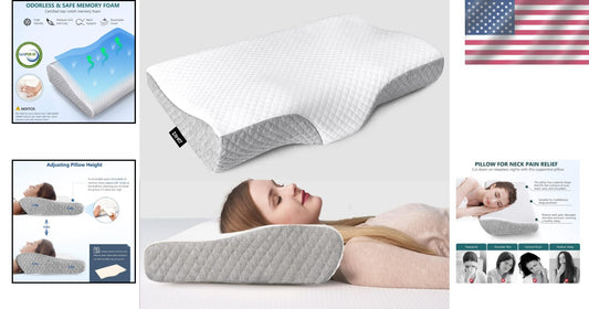 Ergonomic Cervical Pillow with Washable Cover - Alleviate Neck Pain Effortlessly