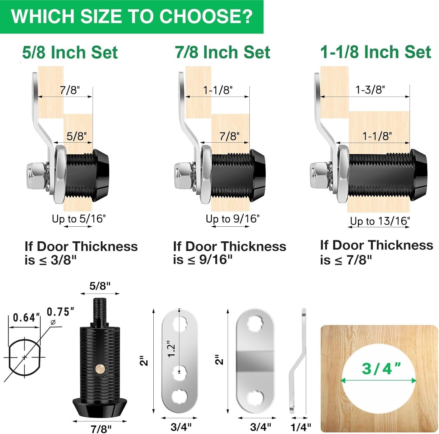 10-Pack RV Storage and Toolbox Locks - Chrome Finish 5/8 Inch Keyed Alike