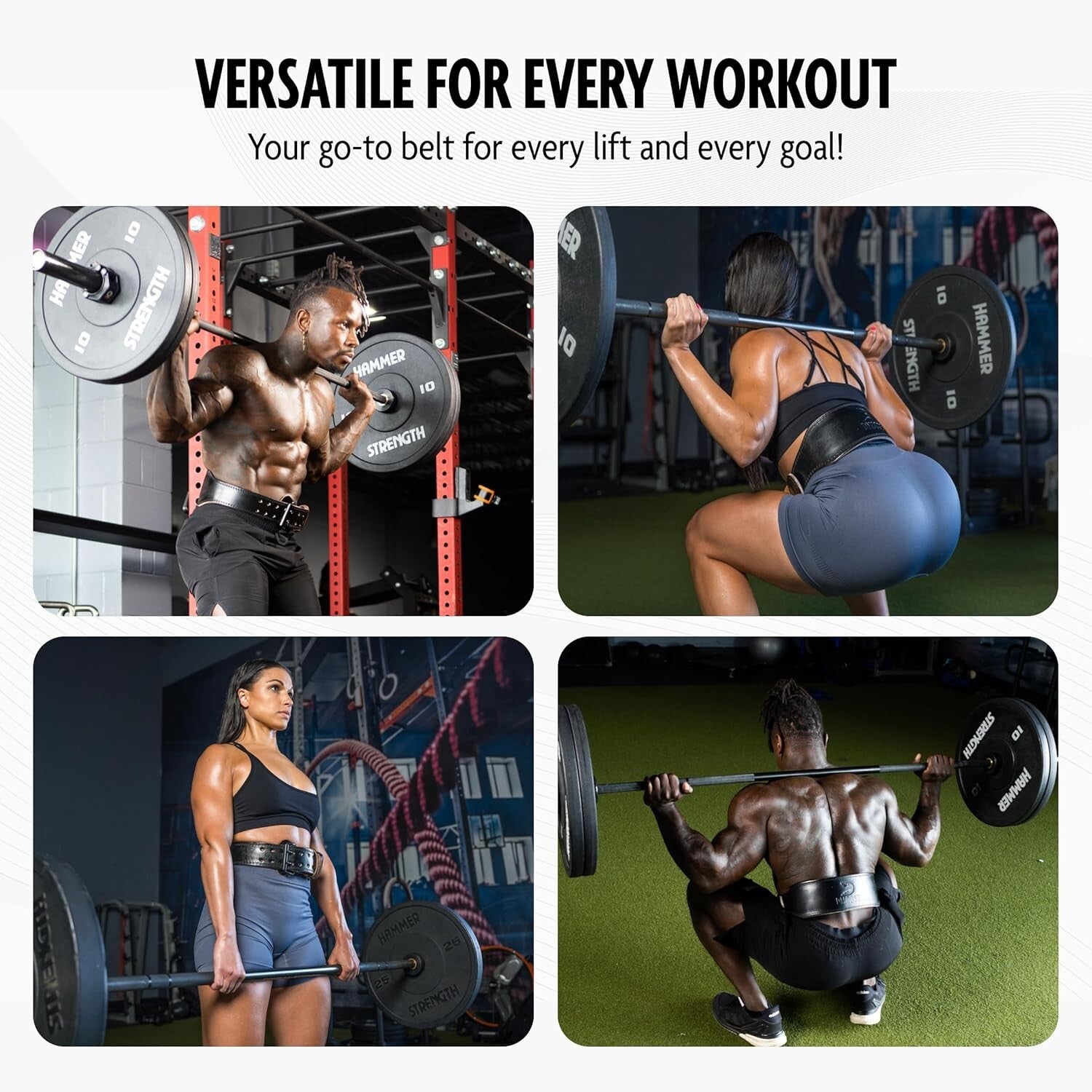 Adjustable 4-Inch Weightlifting Belt with Double-Pronged Buckle - Premium Design