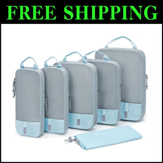 Efficient Compression Travel Cubes Set in Starlight Blue - Maximize Your Space
