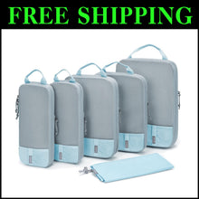 Load image into Gallery viewer, Efficient Compression Travel Cubes Set in Starlight Blue - Maximize Your Space