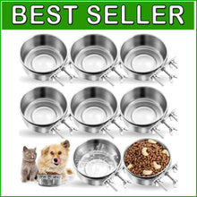 Load image into Gallery viewer, Durable Stainless Steel Pet Feeding Bowls with Clamp Holder - Spill Proof Set