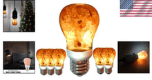 Load image into Gallery viewer, Unique Himalayan Salt Light Bulbs - Dimmable E26, 60W Equivalent, Calming Amber