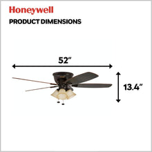 Load image into Gallery viewer, Modern 52-Inch Indoor Ceiling Fan with Reversible Motor &amp; Quick-2-Hang Blades