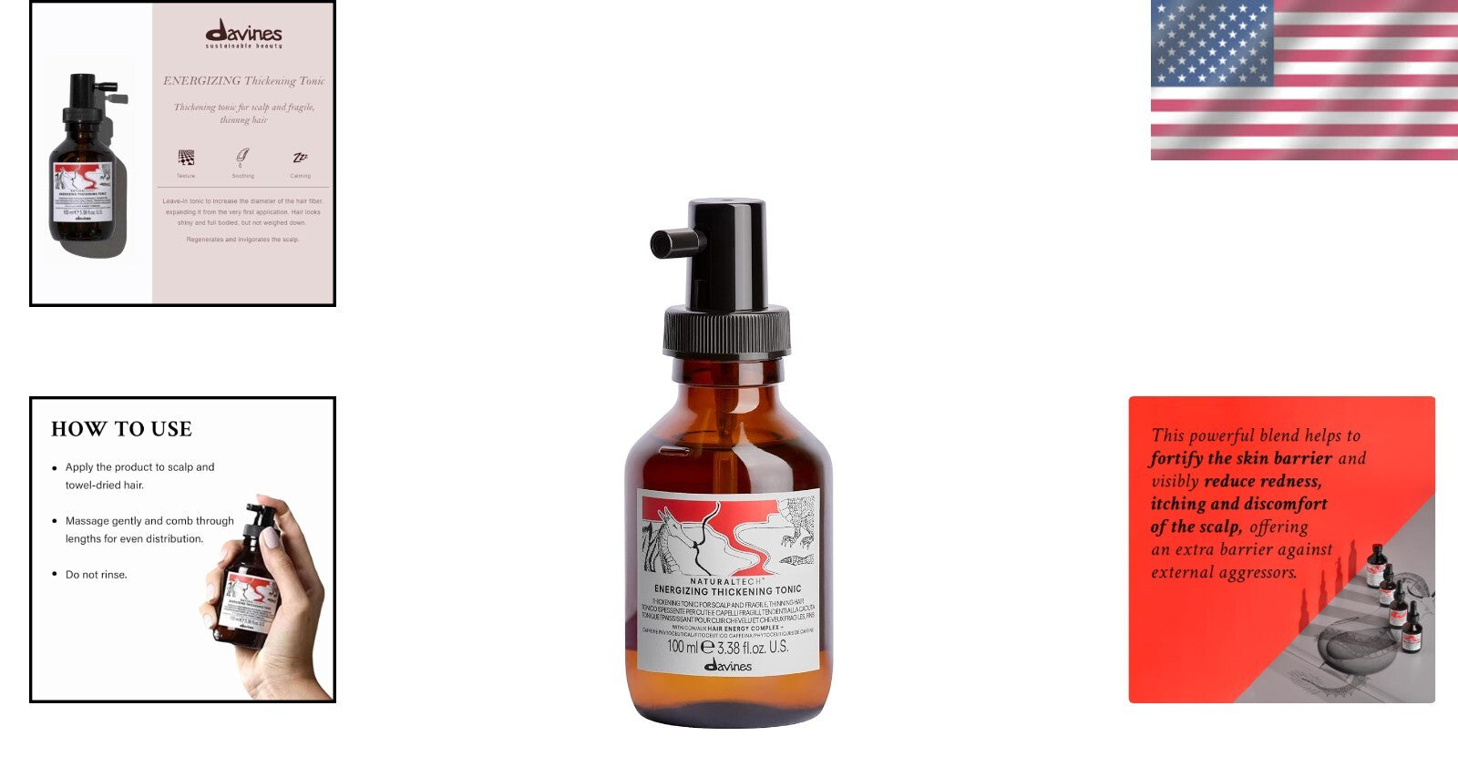 Naturaltech ENERGIZING Hair Treatment - Non-Greasy Thickening Tonic, 3.38 Fl Oz