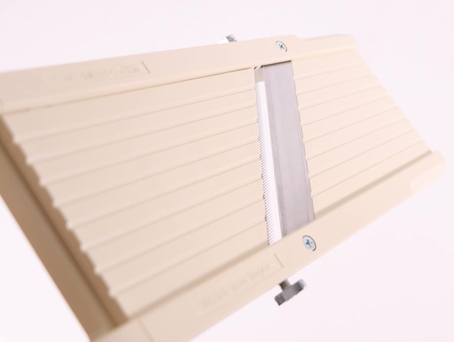 Dishwasher Safe Beige Mandolin Slicer with Comfortable Handle & Non-Skid Base