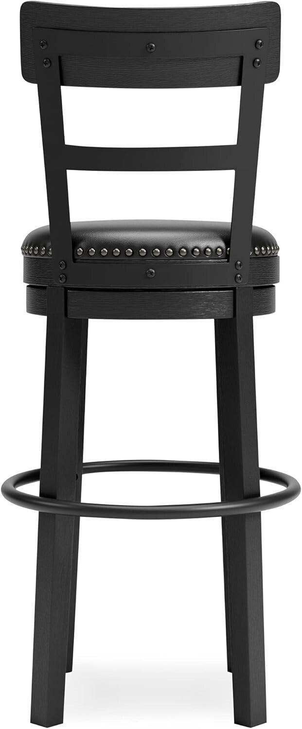 Rustic-Inspired 360° Swivel Barstool - 43.25" Height with Nailhead Trim