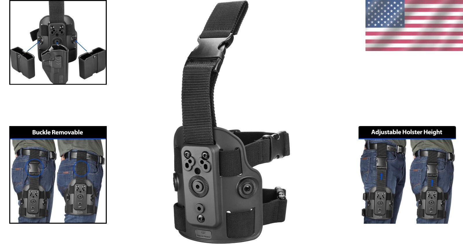 Adjustable Drop Leg Tactical Platform with Thigh Straps & Holster Attachments