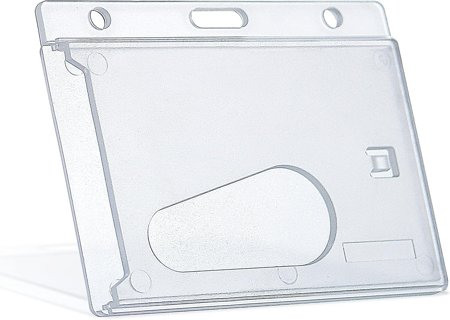 50 Pack Eco-Friendly Frosted ID Badge Holders with Multiple Attachment Options