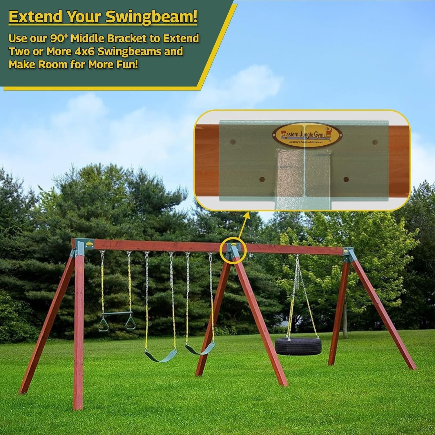 DIY Swing Set Bracket Kit with Steel A-Frame Brackets for Hassle-Free Assembly